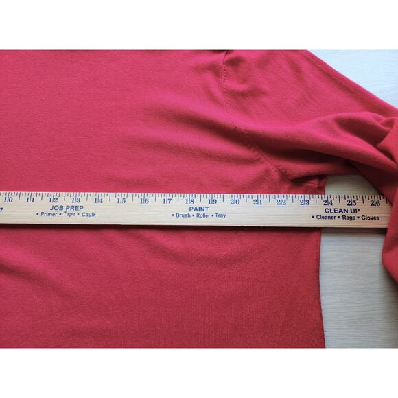 SWEATER/KNIT-CALVIN KLEIN-Red-Mock Turtleneck-Accent Buttons-Long Sleeves-X-LRG - Picture 10 of 14